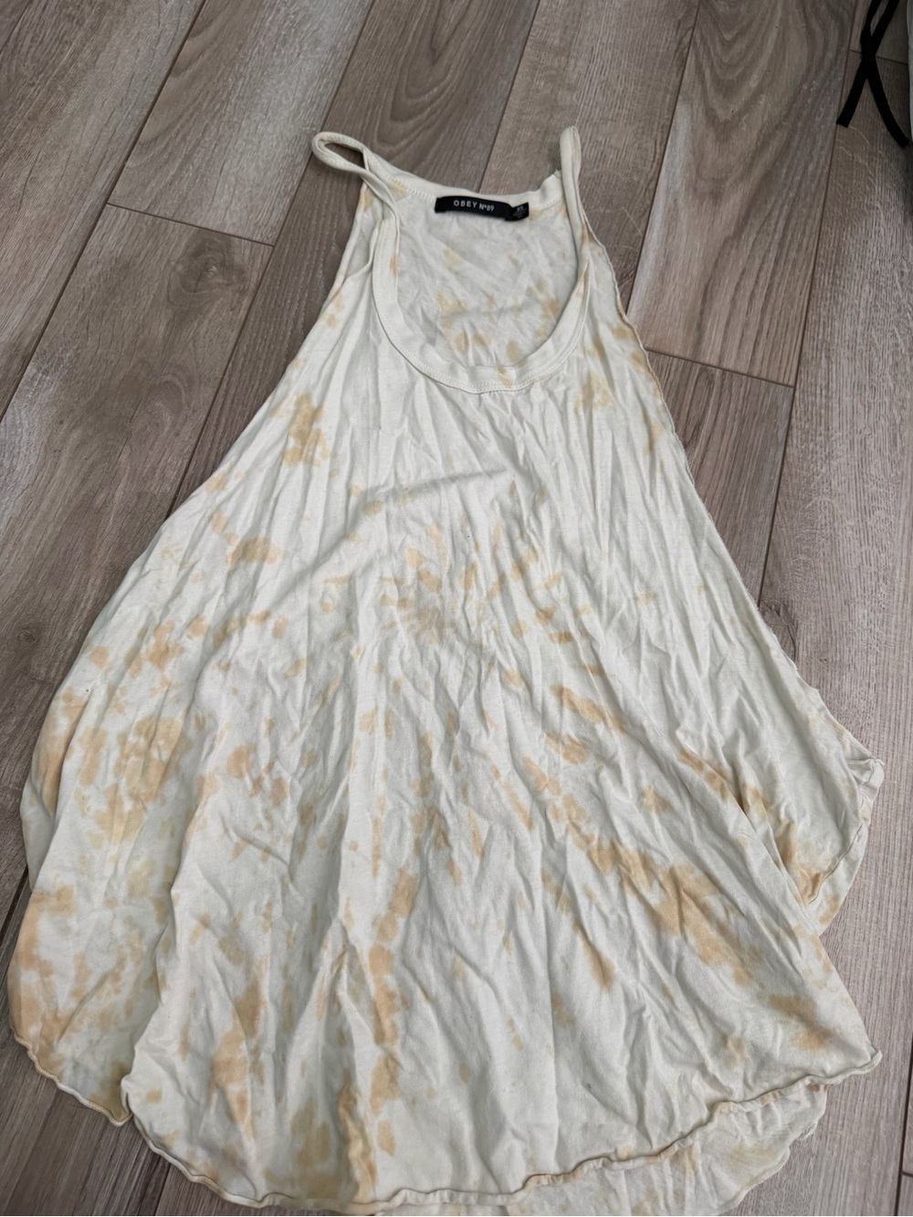 Obey Tie-Dye Tank Top - Cream & Tan Spots